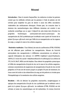 Évaluation des propriétés anticancéreuses des NP de l'oxyde de zinc
