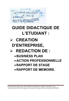 Guide didactique de l'étudiant: