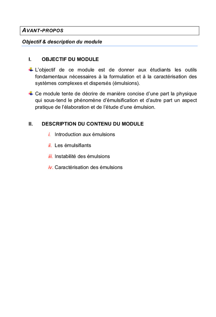 Physico-chimie et formulation des émulsions