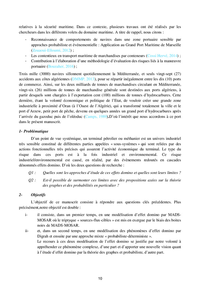 Contribution à l'étude des effets domino dans les ports maritimes