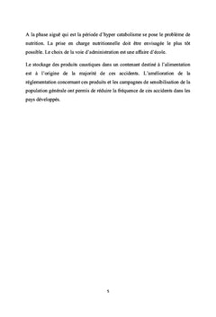 L'oesophagite caustique chez l'enfant