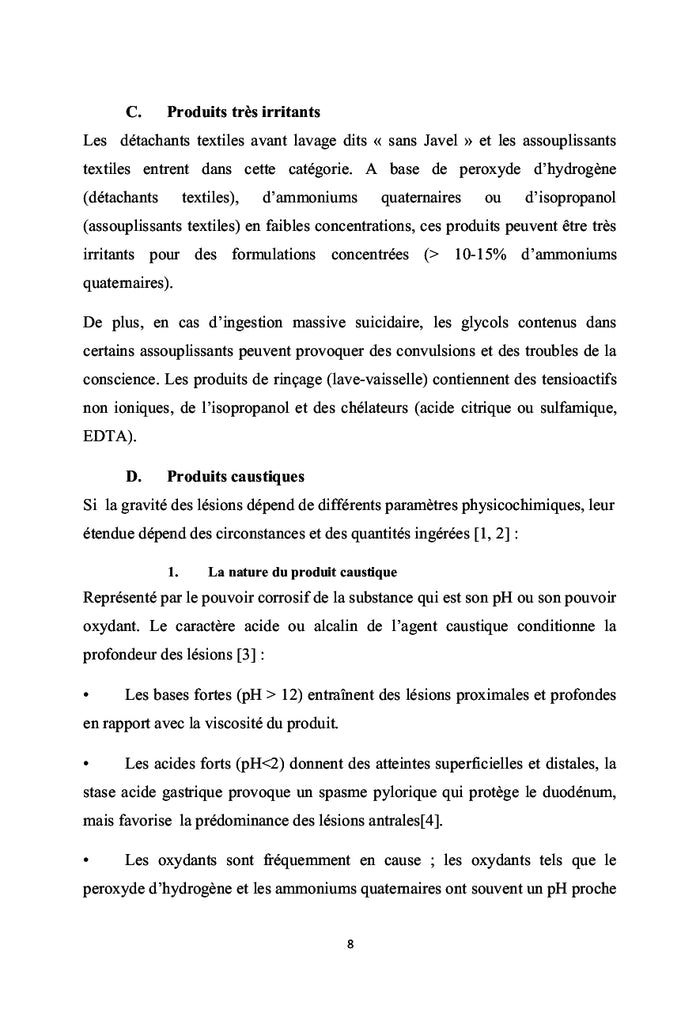 L'oesophagite caustique chez l'enfant