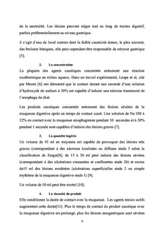 L'oesophagite caustique chez l'enfant