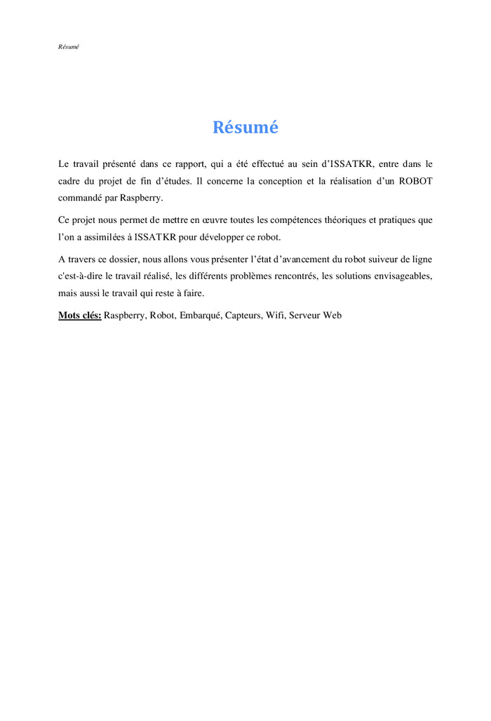 Robot mobile autonome à base Raspberry Pi3