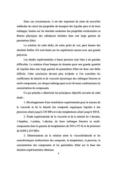 Viscosité et densité des oléphines