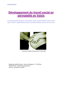 Développement du travail d'assistante sociale en périnatalité