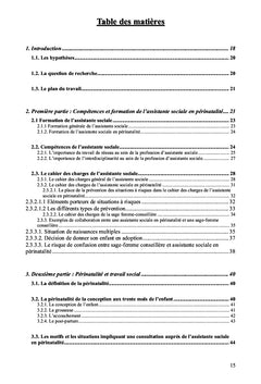 Développement du travail d'assistante sociale en périnatalité