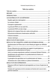 Évaluation de deux protocoles de synchronisation de l'Estrus chez les bovins laitiers