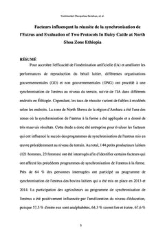 Évaluation de deux protocoles de synchronisation de l'Estrus chez les bovins laitiers