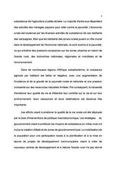 Autonomisation des capacités locales et moyens de subsistance en rural