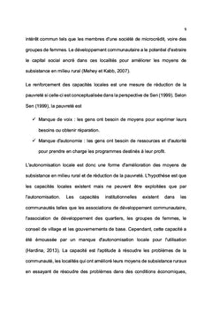 Autonomisation des capacités locales et moyens de subsistance en rural