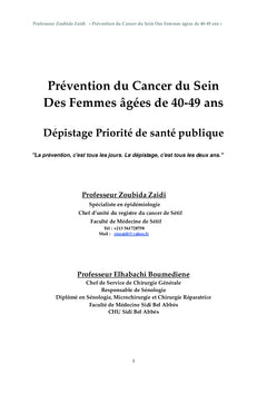 Prévention du cancer du sein des femmes âgées de 40-49 ans
