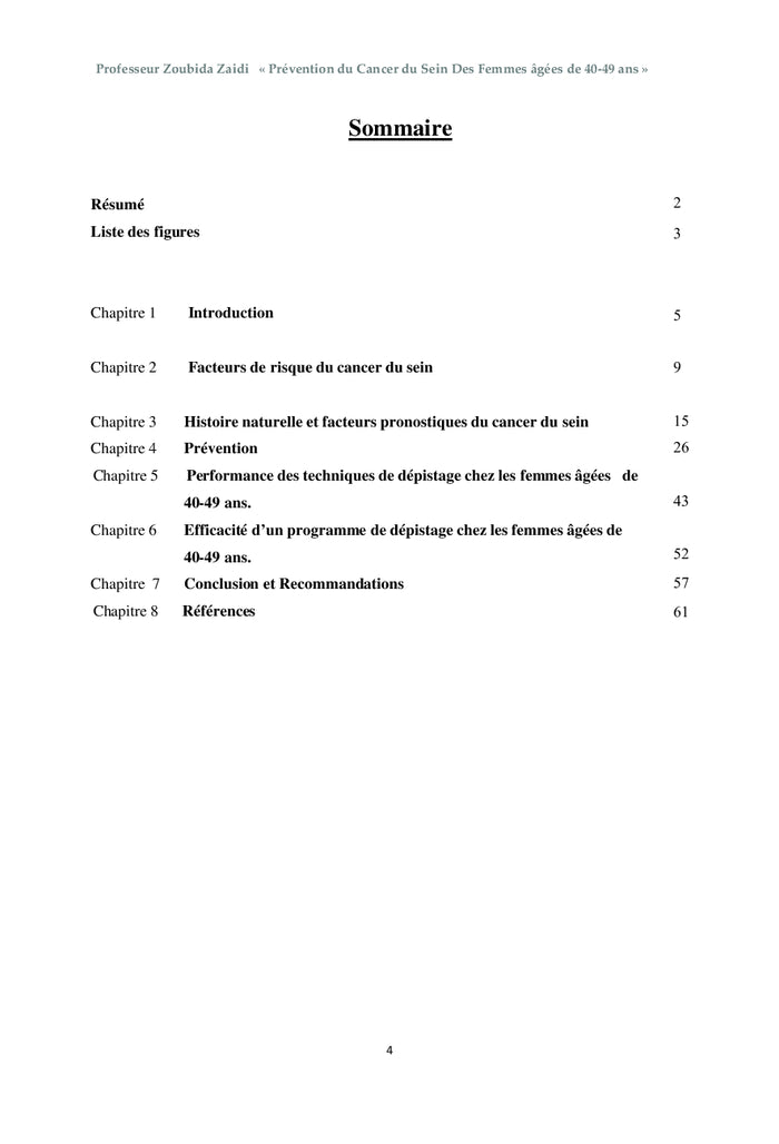 Prévention du cancer du sein des femmes âgées de 40-49 ans