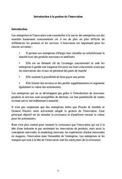 Gestion de l'innovationUne approche de développement des entreprises