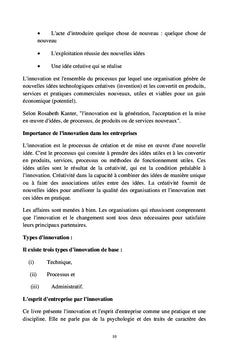 Gestion de l'innovationUne approche de développement des entreprises