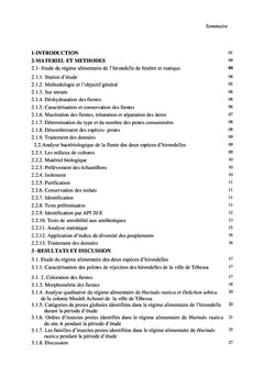 Le régime alimentaire et la flore bactérienne des hirondelles