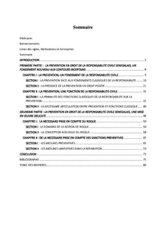 Prévention et responsabilité civile délictuelle en droit sénégalais