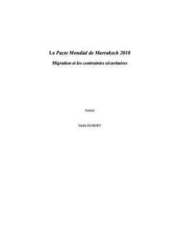 Le Pacte Mondial de Marrakech 2018