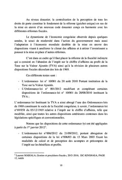 EVALUATION DE LA REFORME DE LA TVA EN RDC ET SON IMPACT SUR LE CLIMAT DES AFFAIRES