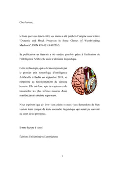 Processus dynamiques et de choc des machines à bois