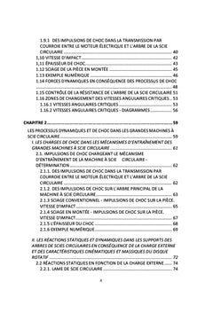 Processus dynamiques et de choc des machines à bois