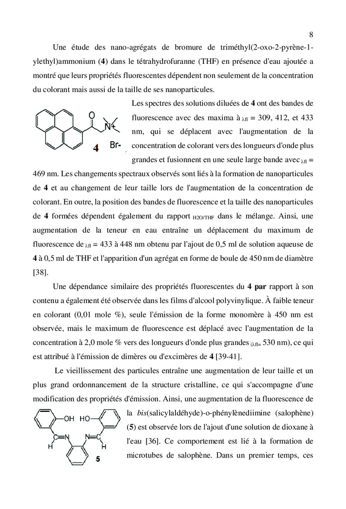 Nanoparticules avec l'agrégation induite