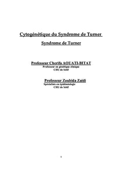 Cytogénétique du Syndrome de Turner