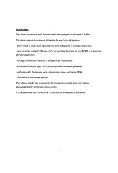 Cytogénétique du Syndrome de Turner