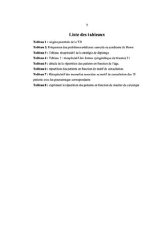 Trisomie 21: Expérience du Laboratoire de Cytogénétique CHU de Sétif
