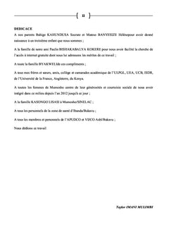 Analyse des Stratégies de Relance des Activités Génératrices des Revenues à Mumosho Centre