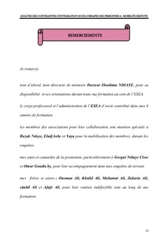 Analyse des Contraintes d'intégration socio-urbaine