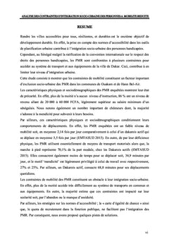 Analyse des Contraintes d'intégration socio-urbaine
