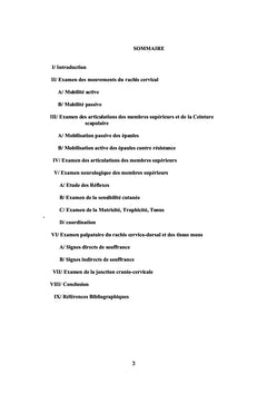 Examen pratique du rachis