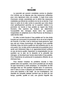 L'accès à l'eau potable dans les quartiers défavorisés de Kinshasa