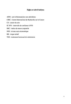 Travail en Horaires Atypiques ou de Nuit et Cancer du Sein