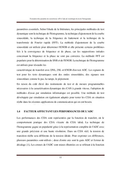 Évaluation d'un paramètre de convertisseur A/N