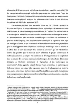 Biélorussie - Chine : un vecteur de confiance