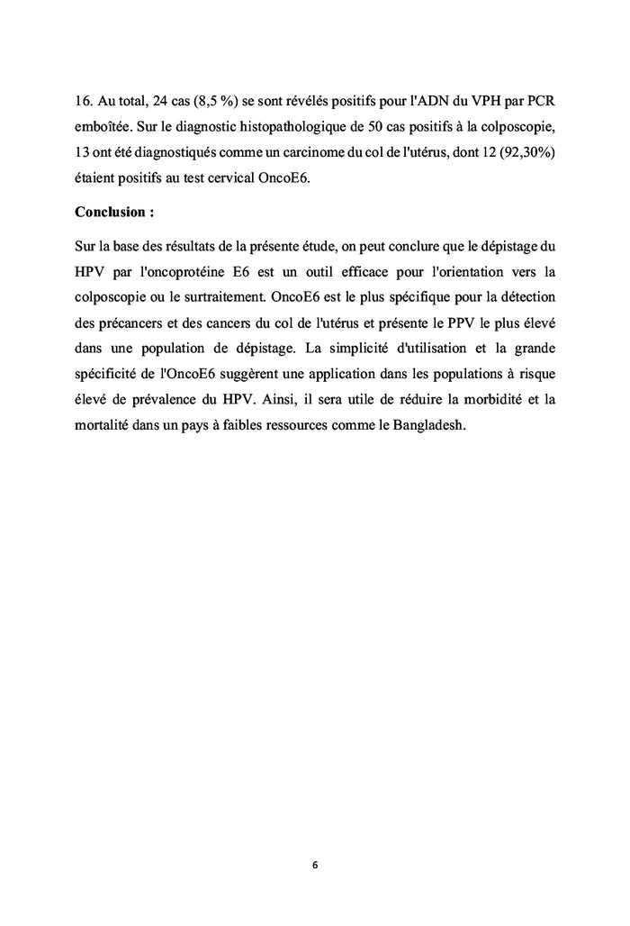 Un outil facile pour le dépistage des lésions cervicales
