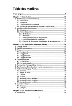 Algorithmique et programmation en Pascal
