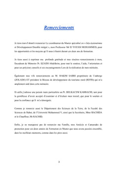 Mise en valeur des potentialités Géo-écotouristiques