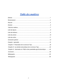 Mise en valeur des potentialités Géo-écotouristiques