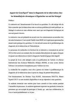 La tuberculose sous l'ombre de l'hémodialyse