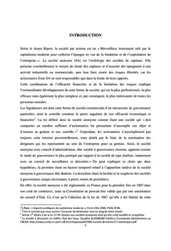 Le contrôle de la société anonyme par le conseil d'administration
