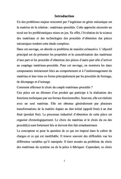 Choix du couple : Matériaux - Procédés d'obtention