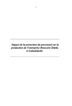 Impact de la protection du personnel sur la production de l'entreprise Brasserie Simba à Lubumbashi