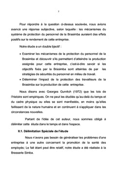 Impact de la protection du personnel sur la production de l'entreprise Brasserie Simba à Lubumbashi