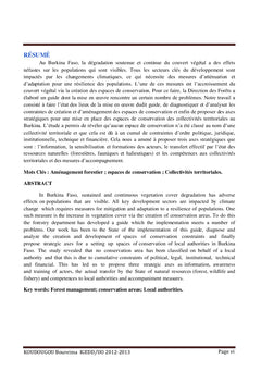 Espaces de conservation et Changement Climatique