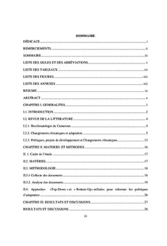 Les besoins dans le domaine de l'adaptation au changement climatique: