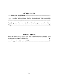 Les besoins dans le domaine de l'adaptation au changement climatique: