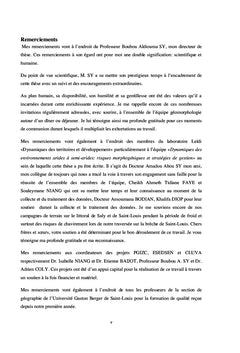 Dynamique, vulnérabilité socio économique et gouvernance des littoraux